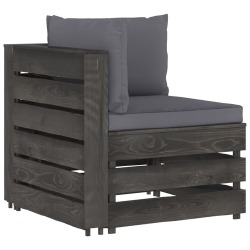 Sodo komplektas su pagalvėlėmis/antracitas, 6 dalių, impregnuota mediena - Lauko baldų komplektai