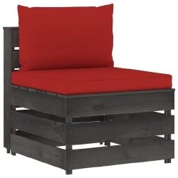 Sodo komplektas su pagalvėlėmis/bordo, 6 dalių, impregnuota mediena - Lauko baldų komplektai
