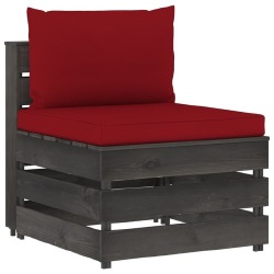Sodo komplektas su pagalvėlėmis/vyno raudona, impregnuota mediena, 6 dalių - Lauko baldų komplektai