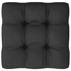 Sodo komplektas su pagalvėmis, 10 -dalių, juodas, pušies masyvas - Lauko baldų komplektai
