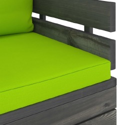 Sodo krėslas su pagalvėlėmis , pušies mediena, žalia - Foteliai, sofos
