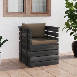 Sodo krėslas su pagalvėlėmis, pušies mediena, ruda