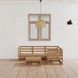 Sodo poilsio baldų komplektas (5 dalių, medaus rudas)