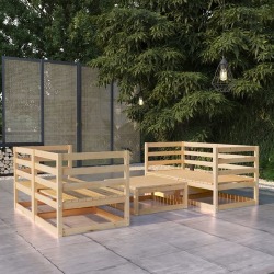 Sodo poilsio baldų komplektas, 5 dalių, pušies medienos masyvas