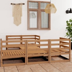 Sodo poilsio baldų komplektas, 6 dalių, medaus rudas, pušis