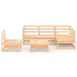 Sodo poilsio baldų komplektas, 6- dalių, pušies medienos masyvas - Lauko baldų komplektai