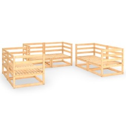 Sodo poilsio baldų komplektas, 6- dalių,. pušies medienos masyvas - Lauko baldų komplektai