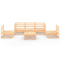 Sodo poilsio baldų komplektas, 6 dalys, pušies medienos masyvas - Lauko baldų komplektai