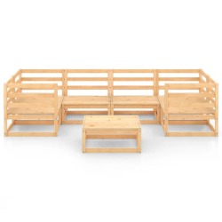 Sodo poilsio baldų komplektas, 7 -dalių, pušies medienos masyvas - Lauko baldų komplektai