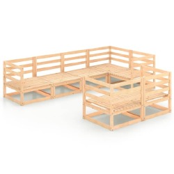 Sodo poilsio baldų komplektas, 7 -dalių, pušies medienos masyvas