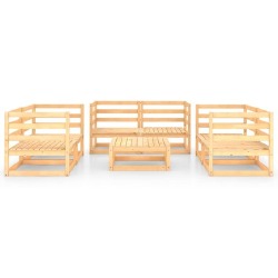 Sodo poilsio baldų komplektas, (7 dalių, pušies medienos masyvas.) - Lauko baldų komplektai