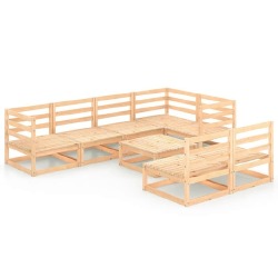 Sodo poilsio baldų komplektas, 8 dalių, pušies medienos masyvas - Lauko baldų komplektai