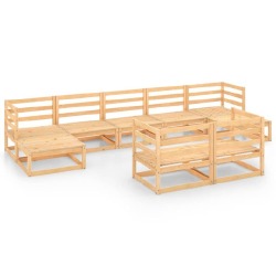 Sodo poilsio baldų komplektas, 9 dalių, pušies medienos masyvas. - Lauko baldų komplektai