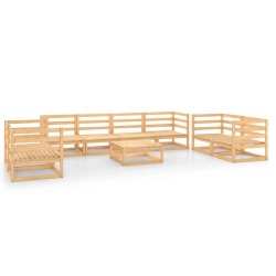 Sodo poilsio baldų komplektas, 9 dalių, pušies- medienos masyvas - Lauko baldų komplektai