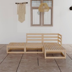 Sodo poilsio baldų komplektas, pušies medienos masyvas, 4 dalių