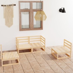 Sodo poilsio baldų komplektas, pušies medienos masyvas, 4 dalys