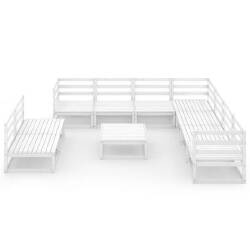 Sodo poilsio komplektas, (10 dalių), baltas, pušies masyvas - Lauko baldų komplektai