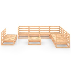 Sodo poilsio komplektas, 10 dalių rėmas, pušies medienos masyvas - Lauko baldų komplektai