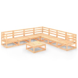 Sodo poilsio komplektas, 8 dalys, pušies medienos masyvas - Lauko baldų komplektai