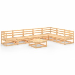 Sodo poilsio komplektas, pušies medienos masyvas, 8 dalių - Lauko baldų komplektai