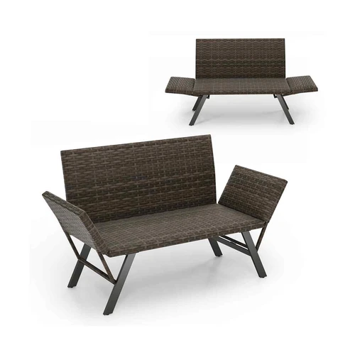 Sodo sofa 59x178x89cm., rudos/juodos spalvos