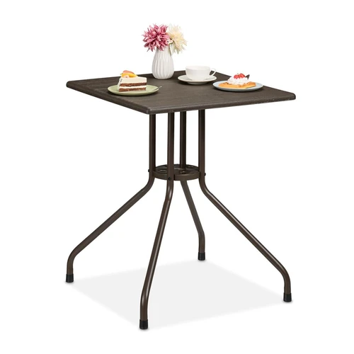 Sodo staliukas Relaxdays 10049577.0, iki 4 asmenų, Ruda, 61 × 75 × 61 cm