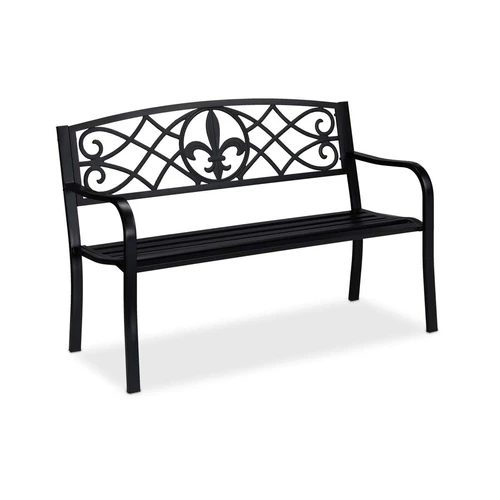 Sodo suoliukas Relaxdays 10030920.0, 2 asmenims, Juoda, 127 × 86 × 60 cm