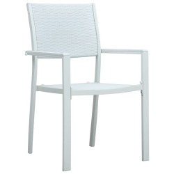 Sodo valgomojo baldų komplektas, 5 dalys, kėdės baltos spalvos - Lauko baldų komplektai