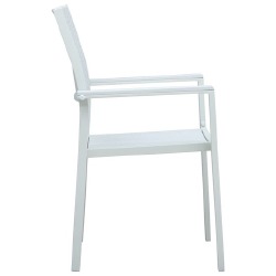 Sodo valgomojo baldų komplektas, 5 dalys, kėdės baltos spalvos - Lauko baldų komplektai