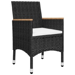 Sodo valgomojo baldų komplektas, juodos spalvos kėdės - Lauko baldų komplektai