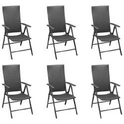 Sodo valgomojo baldų komplektas, kėdės juodos spalvos - Lauko baldų komplektai