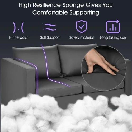 Lengvai valoma dvivietė sofa iš dirbtinės odos