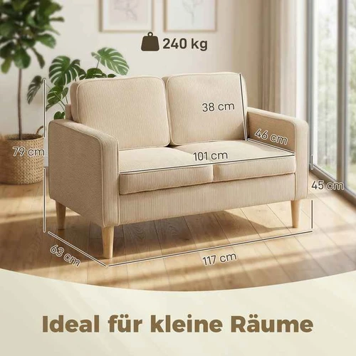 Sofa, Dvivietė su daiktadėže, 117 × 79 × 63 cm - Sofos