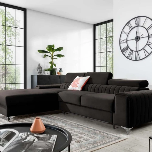 Elegantiška L formos kampinė sofa EL2823 su miegamąja zona