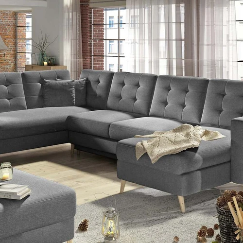 Erdvus ir patogus U formos kampinis blokas EL2879 su miegojimo funkcija