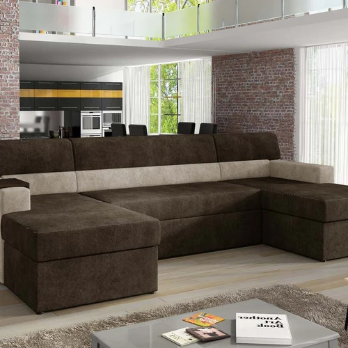Moderni kampinė sofa EL6416 su patalynės konteineriais