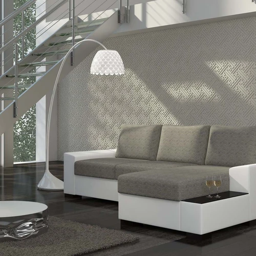 Stilinga kampinė sofa EL7228 su medinėmis kojomis