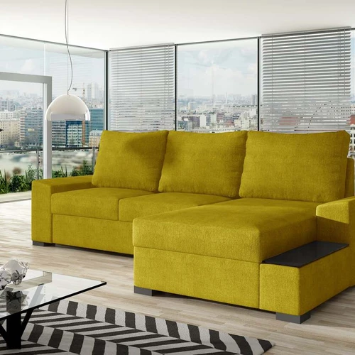 Stilinga kampinė sofa EL7228 su DL funkcija ir talpa daiktams