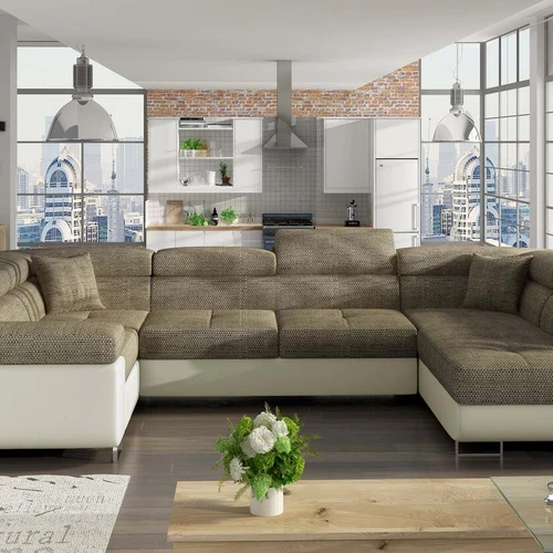 EL7353 kampinė sofa su delfinų mechanizmu ir patalynės saugykla