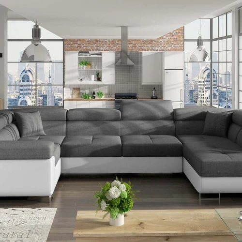 Skoninga ir funkcionali kampinė sofa EL7353 su reguliuojamomis atramomis