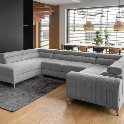 Didelė kampinė sofa EL8461 su miegamuoju paviršiumi ir patalynės dėže
