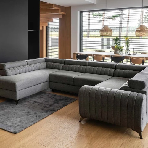 Kampinė sofa EL8461 su gofruota spyruokle ir HR putomis
