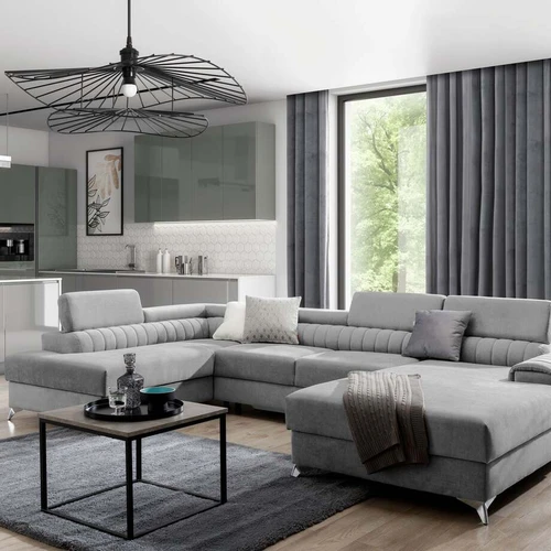 Kampinė sofa EL8964 su delfino mechanizmu ir HR putų sėdyne