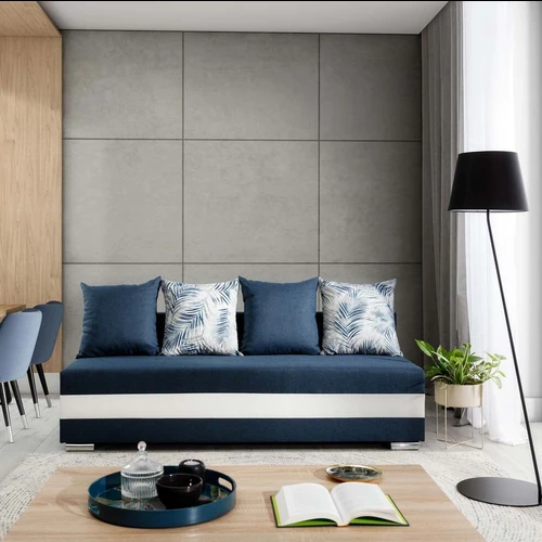 Sofa EL9246 su dekoratyvinėmis pagalvėmis ir minimalistiniu dizainu