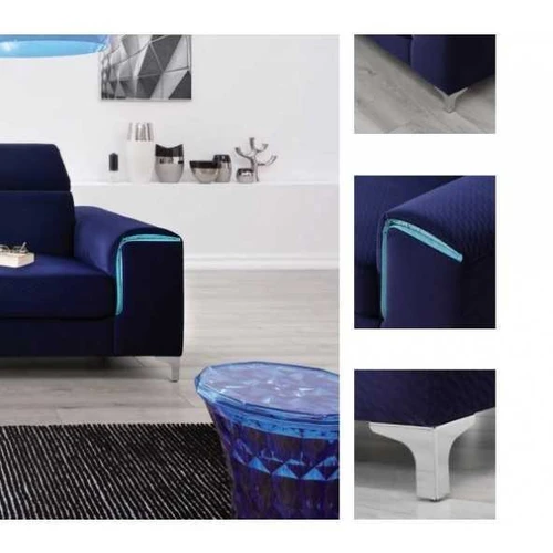 Plati 176 cm sofa su metalinėmis kojelėmis