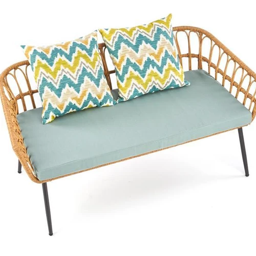 Natūralios spalvos rotanginės kėdės su milteliniu plienu