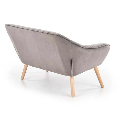 Moderni pilka sofa su medžio masyvo kojomis