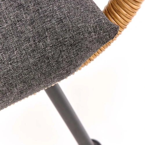 Pilka rotango sofos lova su sintetiniu rotangu ir tvirtu plienu