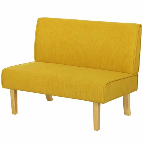 Sofa Homcom 110x62x85cm., geltonos/šviesiai rudos spalvos