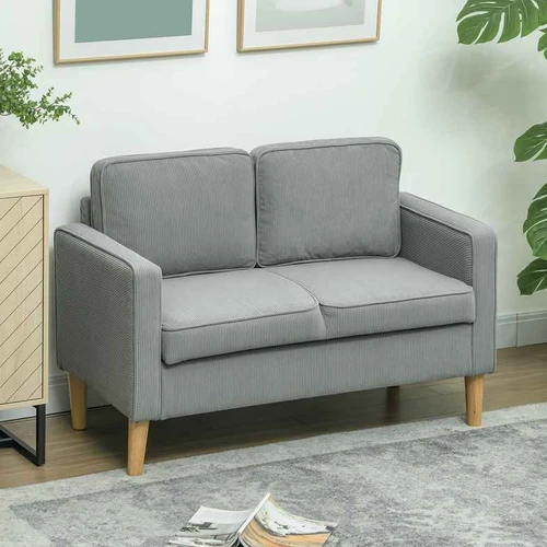 Sofa Homcom 117x63x79cm., pilkos/šviesiai rudos spalvos - Sofos